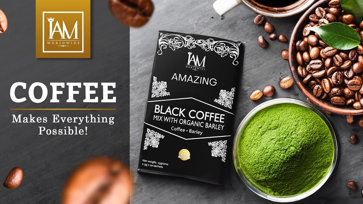 IAM AMAZING- BLACK COFFEE MIX W/Organic Barley