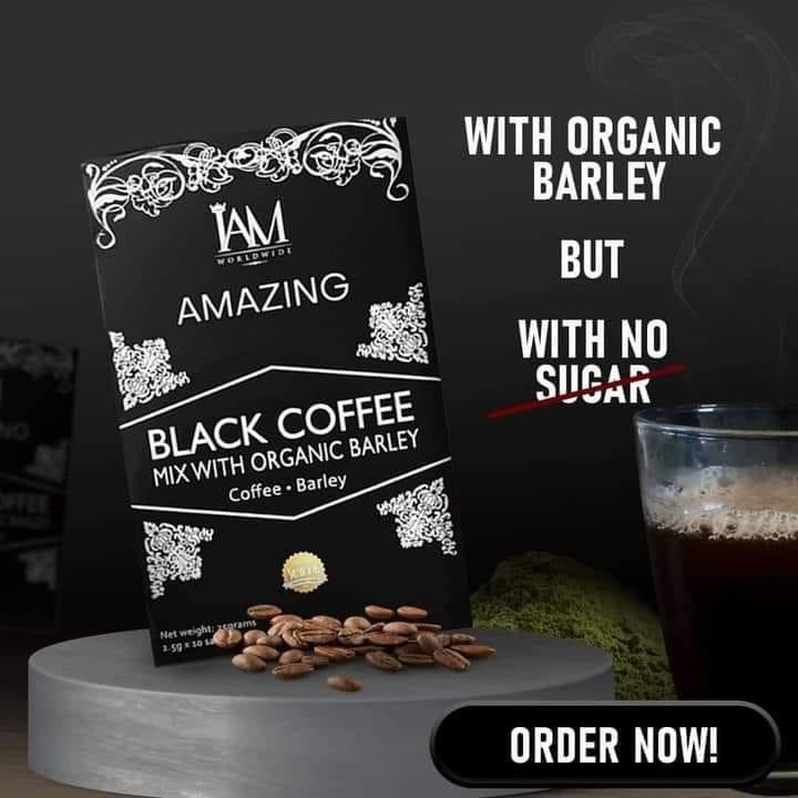 IAM AMAZING- BLACK COFFEE MIX W/Organic Barley