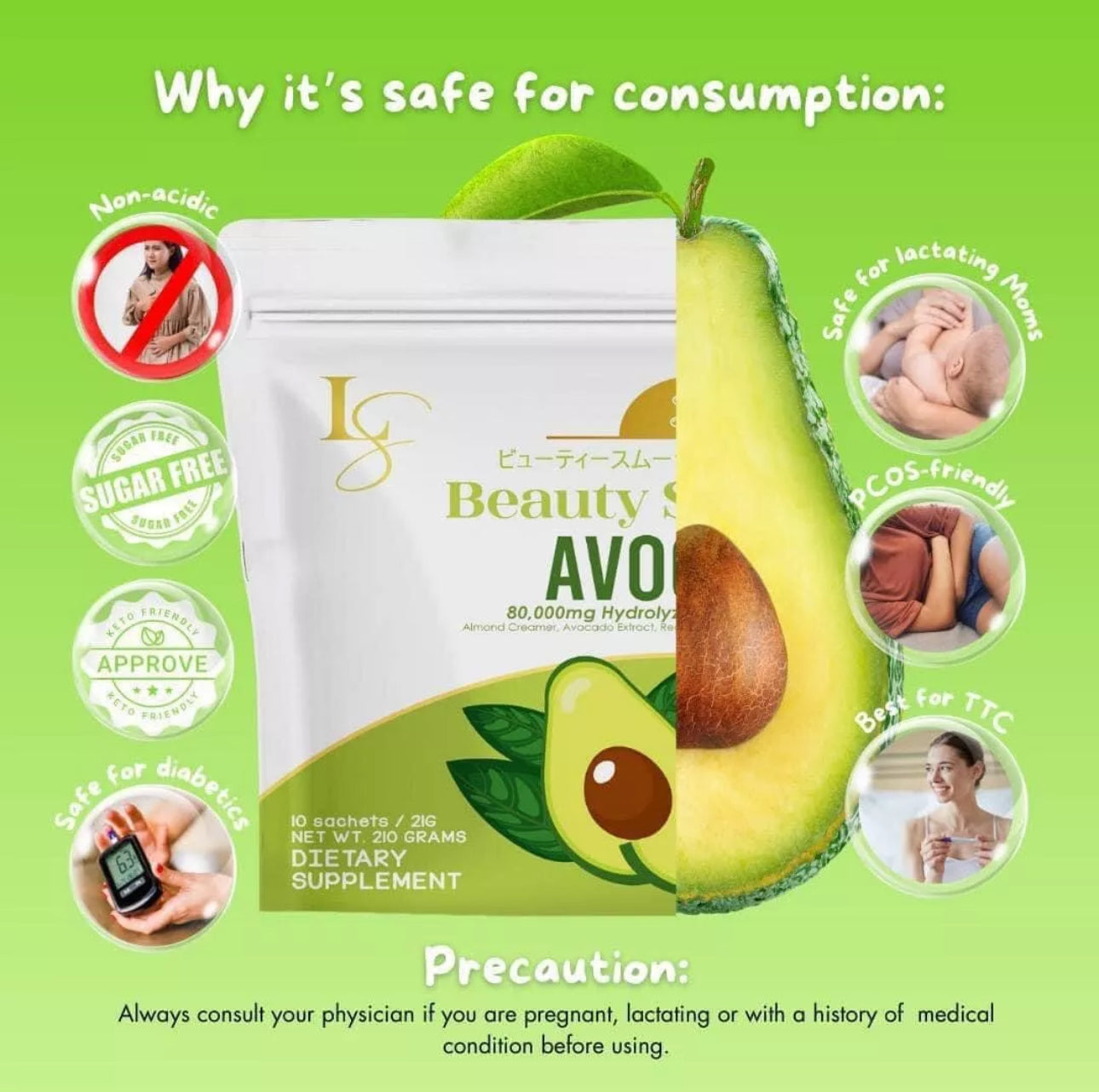 Luxe Slim Beauty Smoothie Avocado | 10 sachets/21g