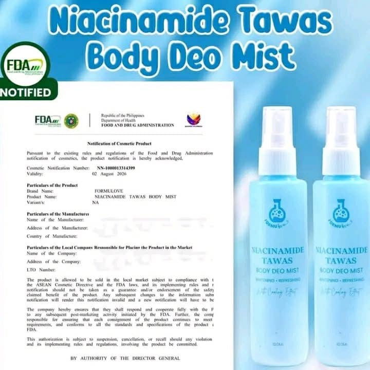 Formulove - Niacinamide Tawas Body  mist -100ml