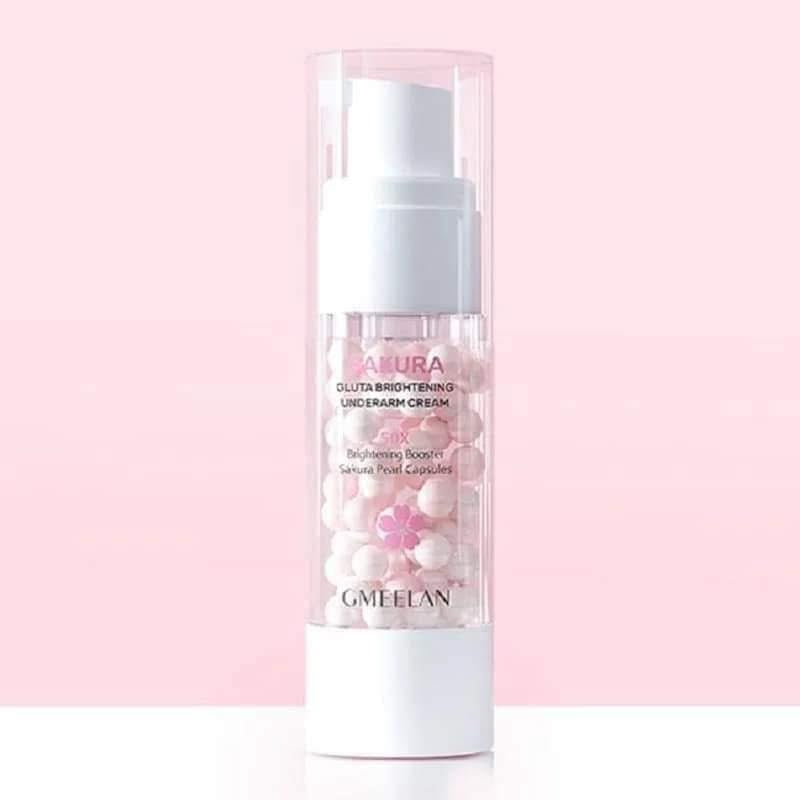 GMEELAN- SAKURA GLUTA WHITENING UNDERARM CREAM 50X BOOSTER SAKURA PEARL CAPSULES 30g