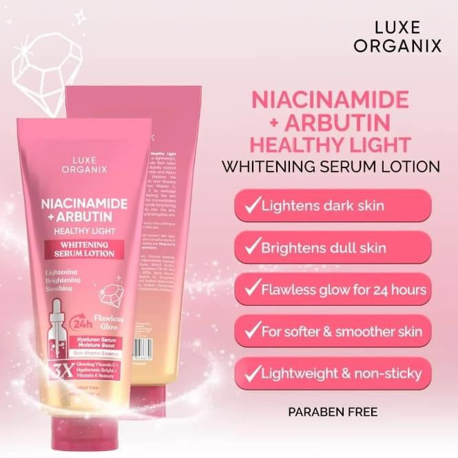 LUXE ORGANIX- NIACINAMIDE+ ARBUTIN WHITENING SERUM LOTION -350Ml