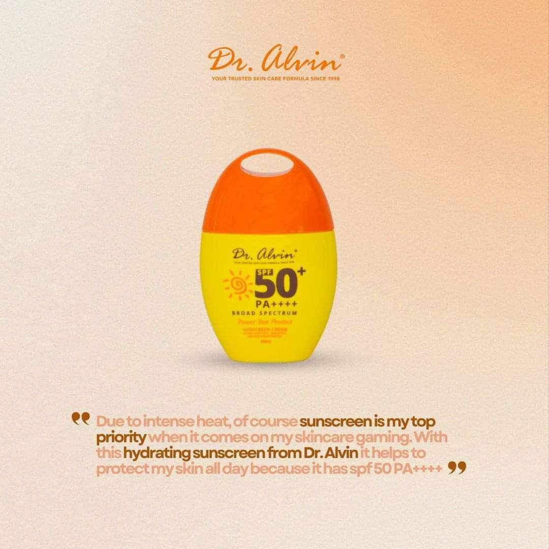 Dr Alvin- Sunscreen Cream SPF50+ PA++++ Broad Spectrum Power Sun Protect - 50g