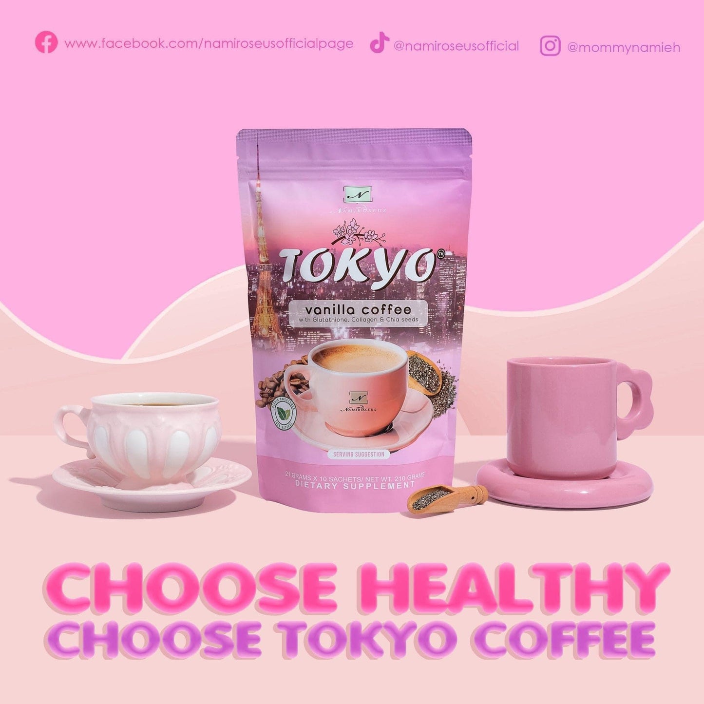 Tokyo Vanilla Coffee ~ NAMIROSEUS Slimming Coffee 10sachet | 21g