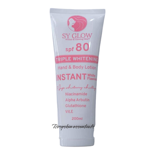 SY-GLOW TRIPLE WHITENING HAND & BODY LOTION W/SPF80 INSTANT WHITE FLAWLESS 200ML