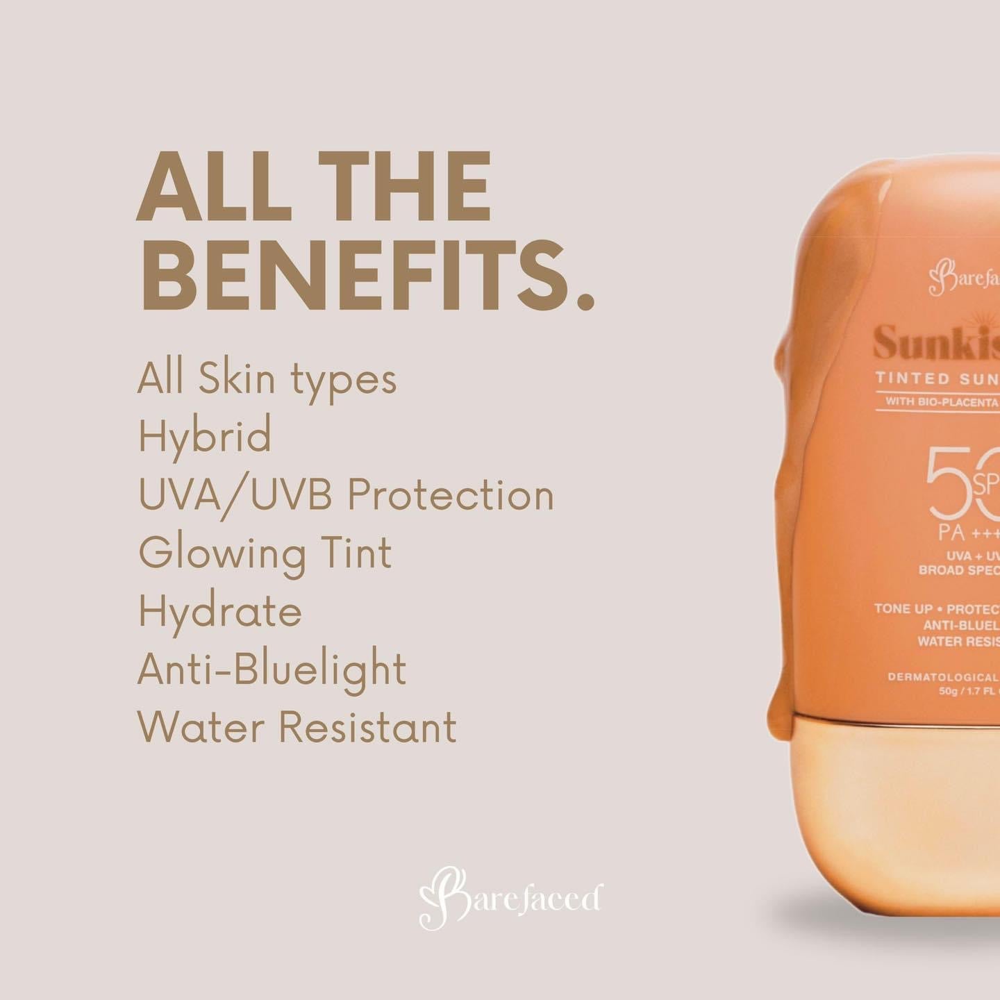 BAREFACED-Sunkissed Tinted Sunscreen  SPF50 PA+++, 50g